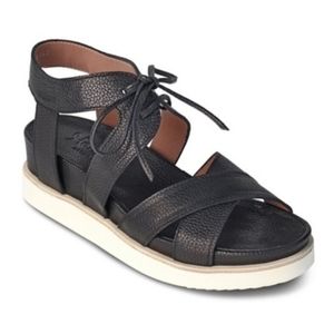 New Homers Black Leather Tie Sandal Size 8 (39)